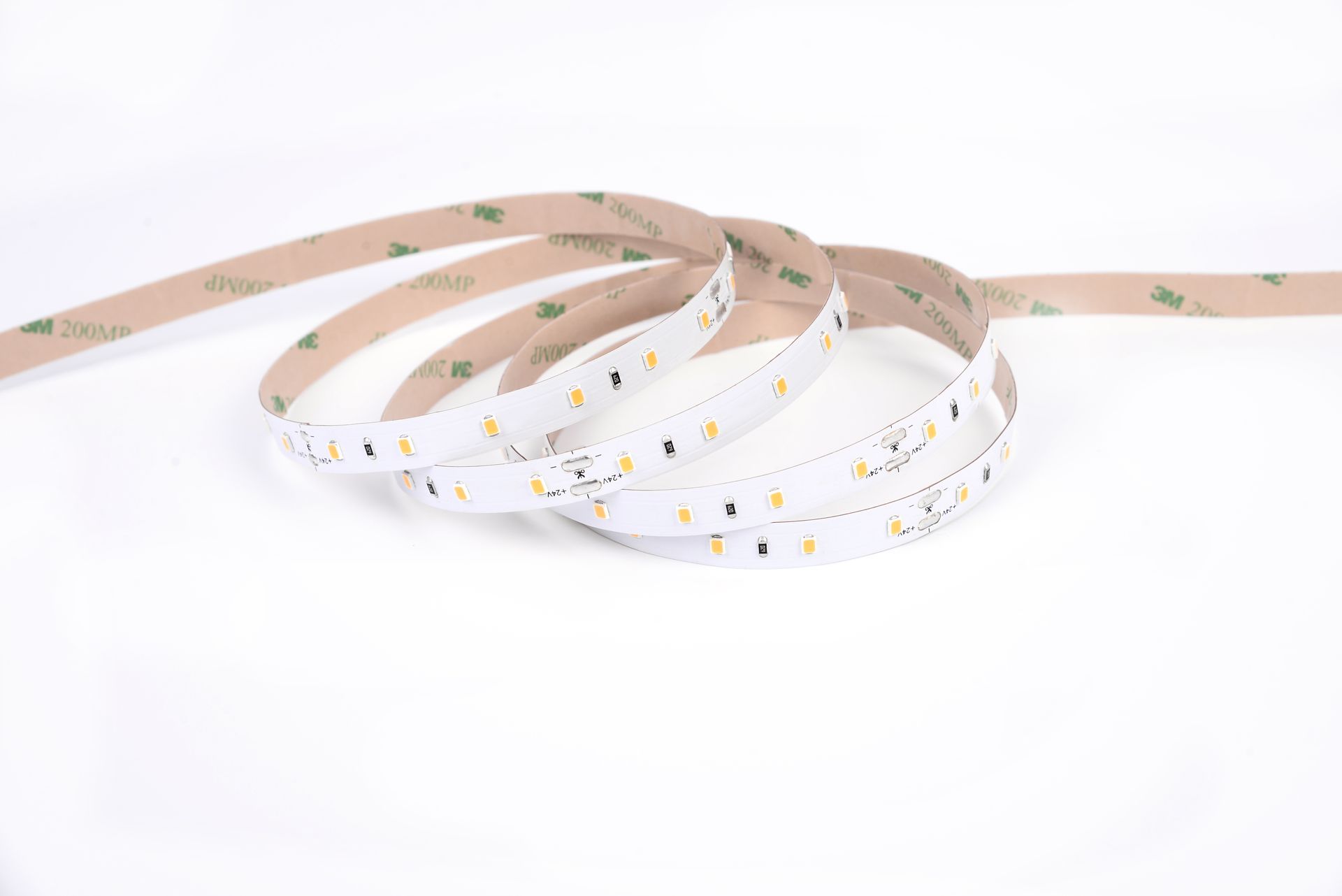 LED Strip Lights rolled up on a white background