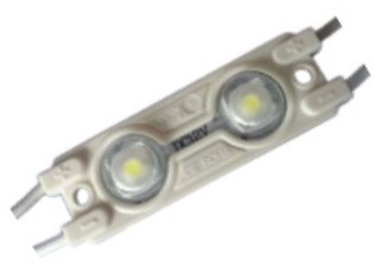 Two white LED light modules with wires extending from each end.