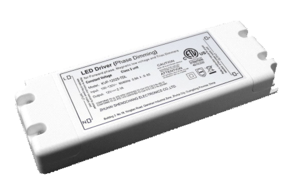 White LED driver with labeling, for phase dimming.
