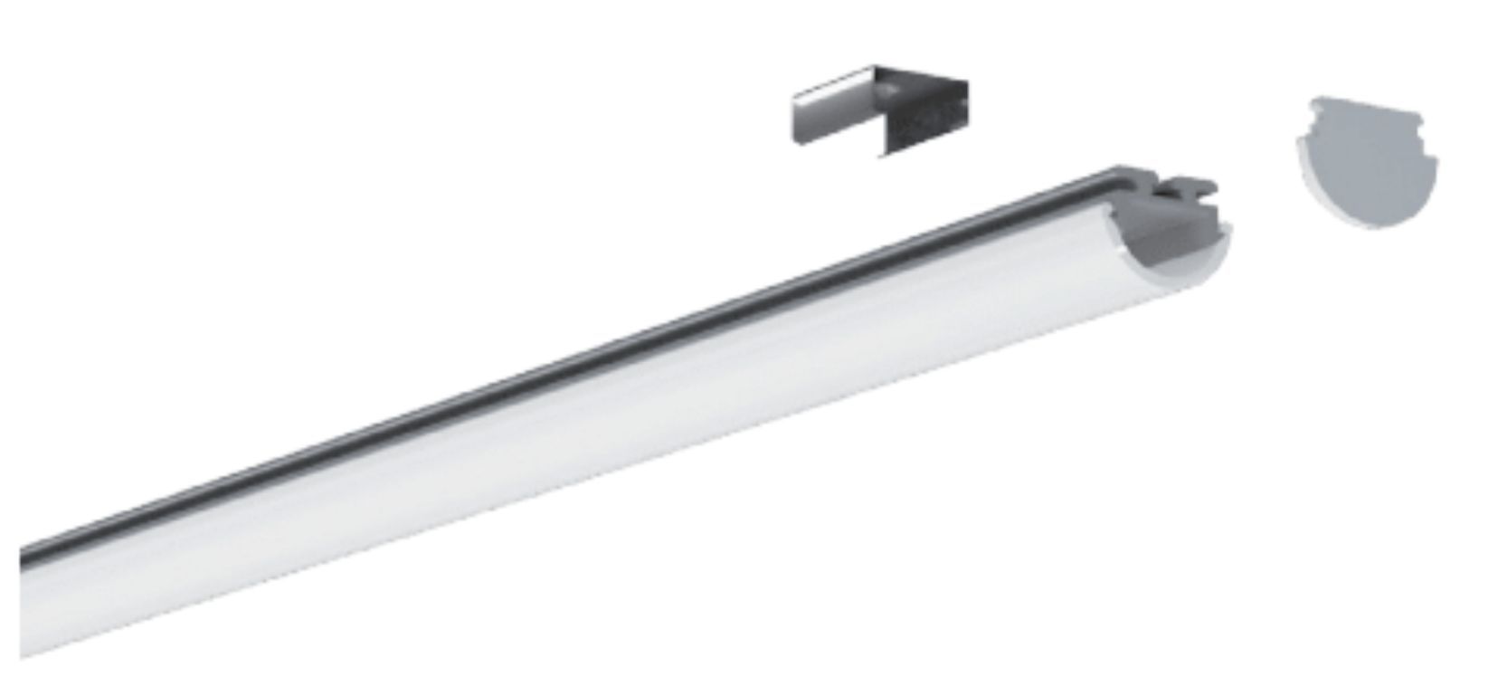 LED light fixture with components.
