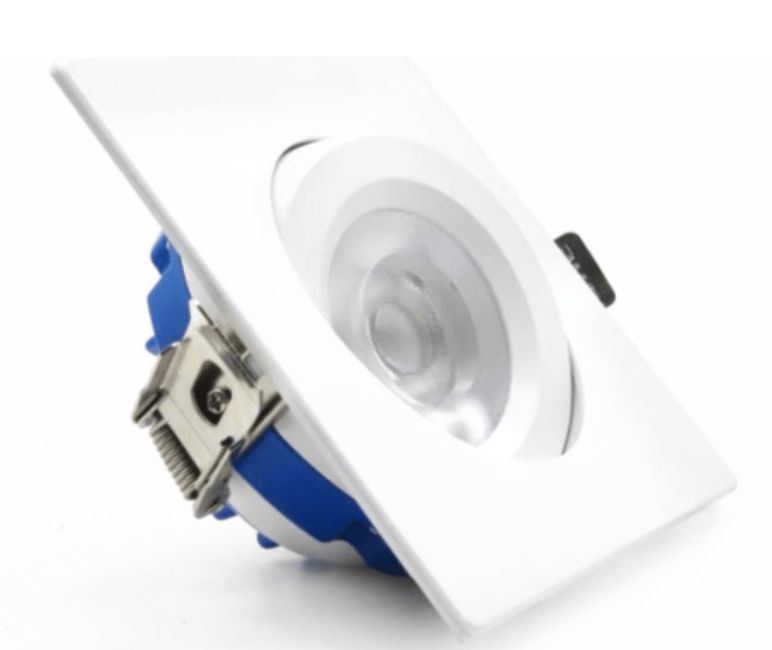 White square recessed LED light fixture.