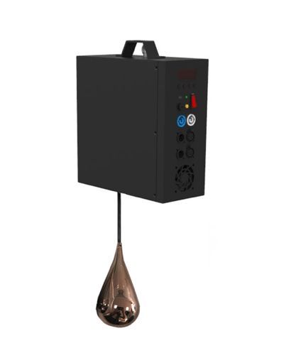 Black box with handle and copper teardrop; likely a fog or special effects machine.