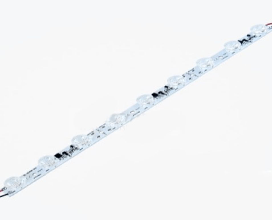 LED light strip with white LEDs, on a white background.
