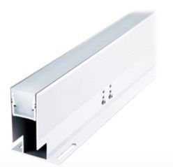 White rectangular aluminum extrusion profile.
