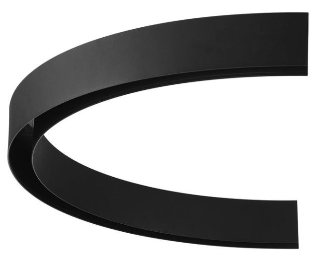 Black curved architectural element.