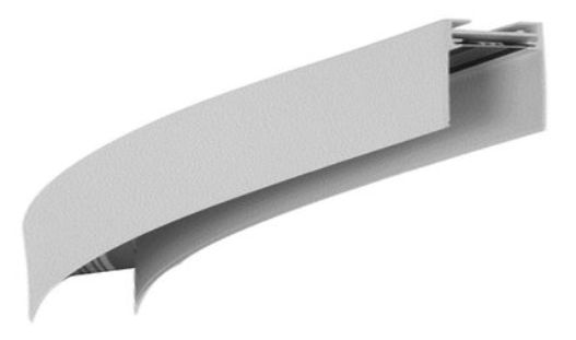 White curved architectural element, possibly a canopy or awning.