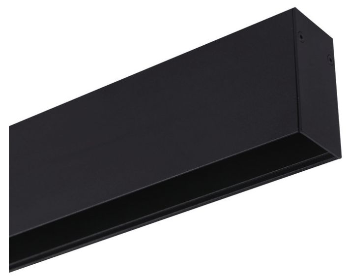 Black rectangular recessed linear light fixture.