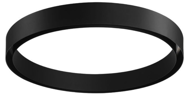 Black, cylindrical ring, possibly a light fixture, with a matte finish.