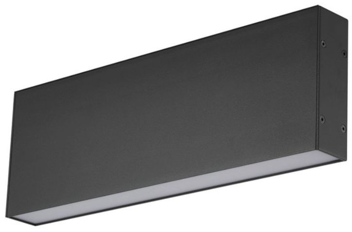 Dark gray rectangular LED light fixture.