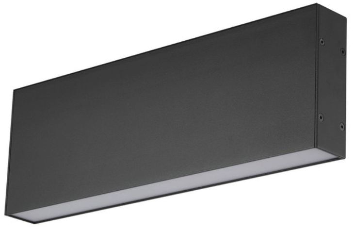 Dark gray rectangular outdoor LED wall light fixture.