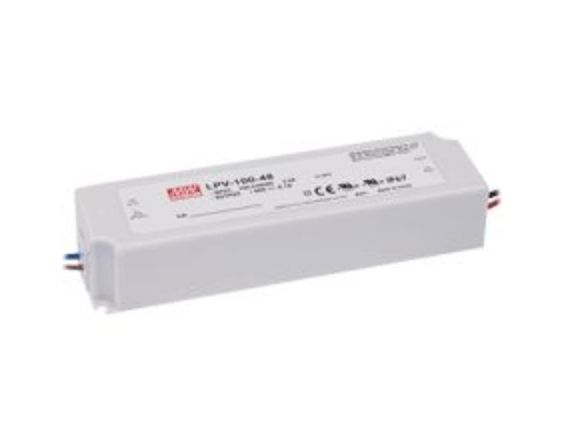 White LED power supply with blue and red wires.