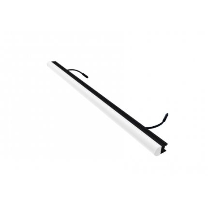 White and black portable banner.