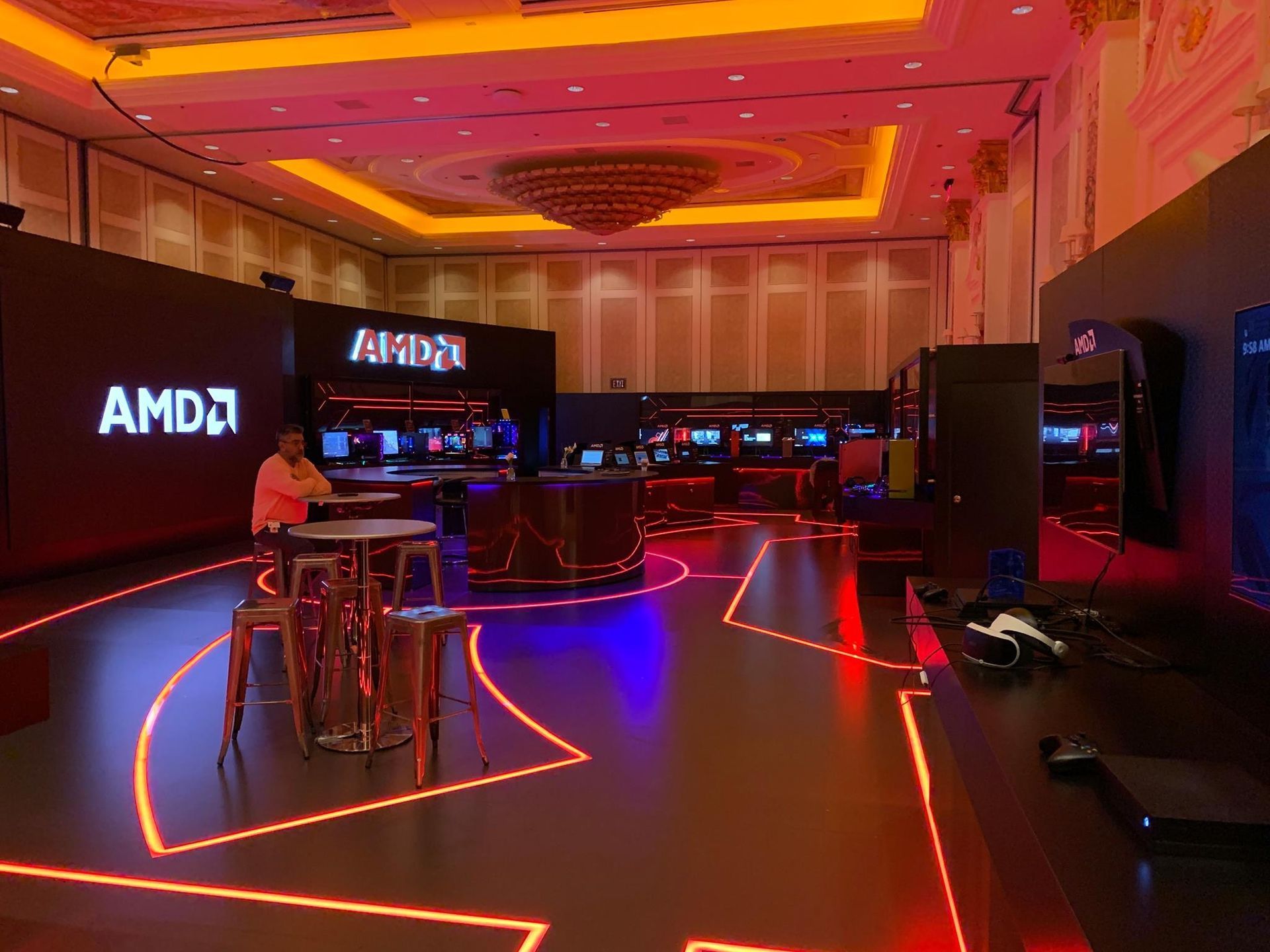 AMD Tradeshow Display with LED Lights in the Floor