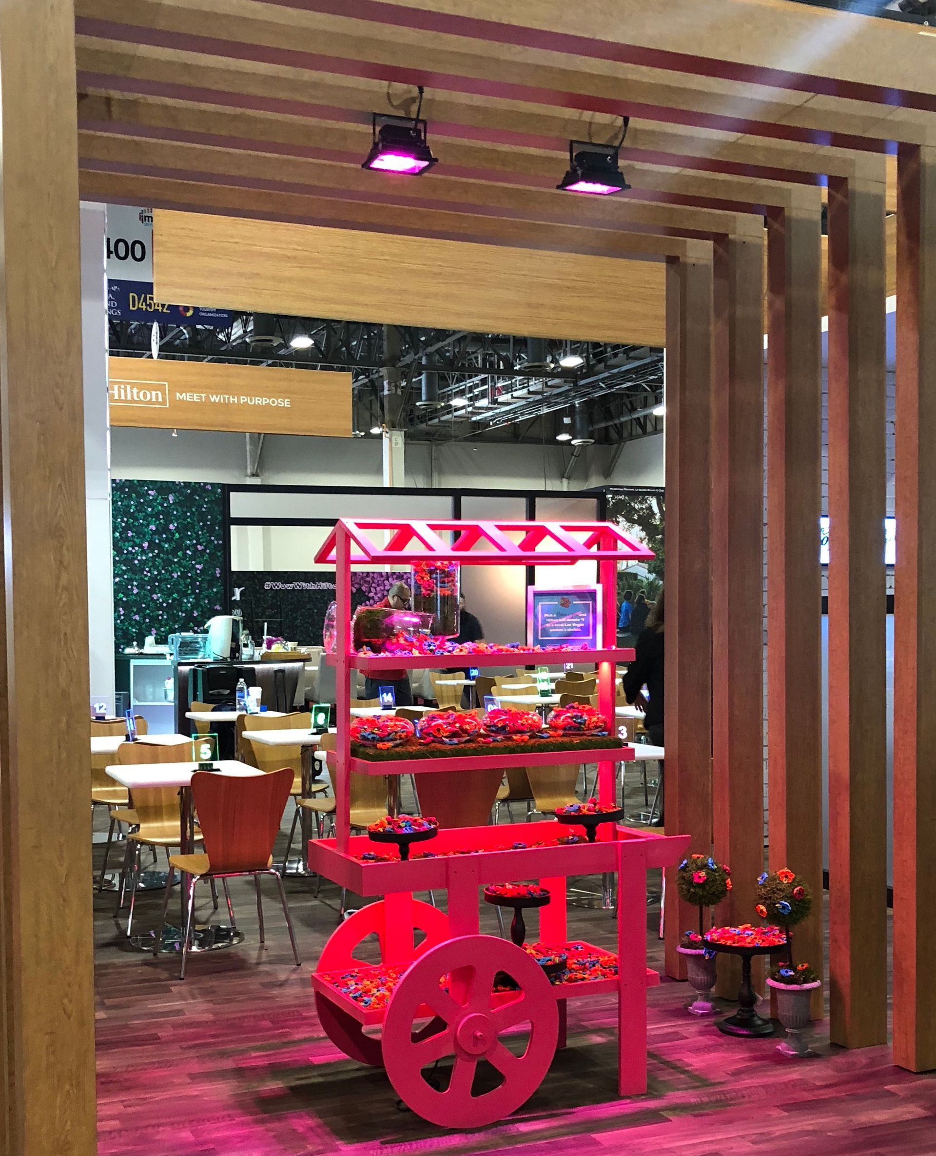 Bright Pink Lit Up Cart