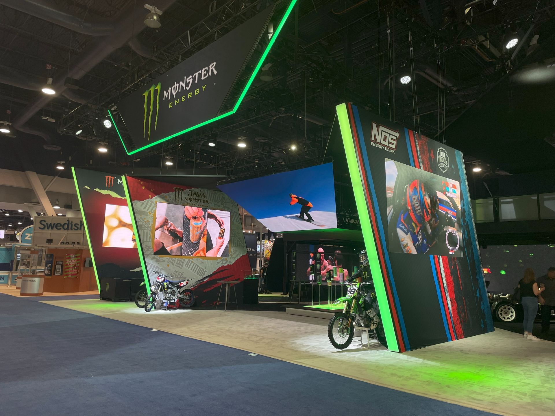 Monster Tradeshow Display Lit Up Green
