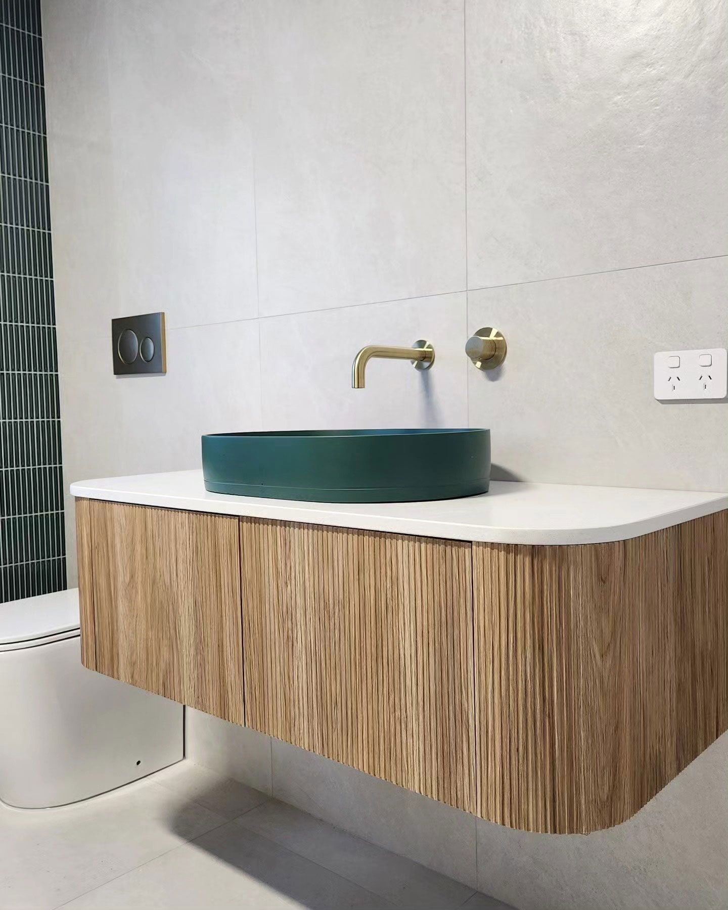 After Installation Of Sink In The Bathroom