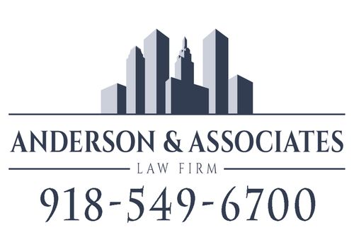 A logo for anderson & associates law firm with a phone number