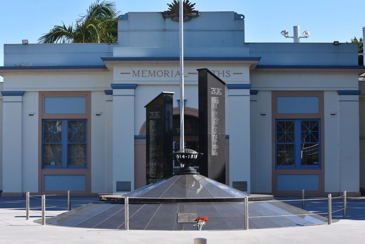 A Building With The Word Memorial On It — Green e Building in Lismore, NSW