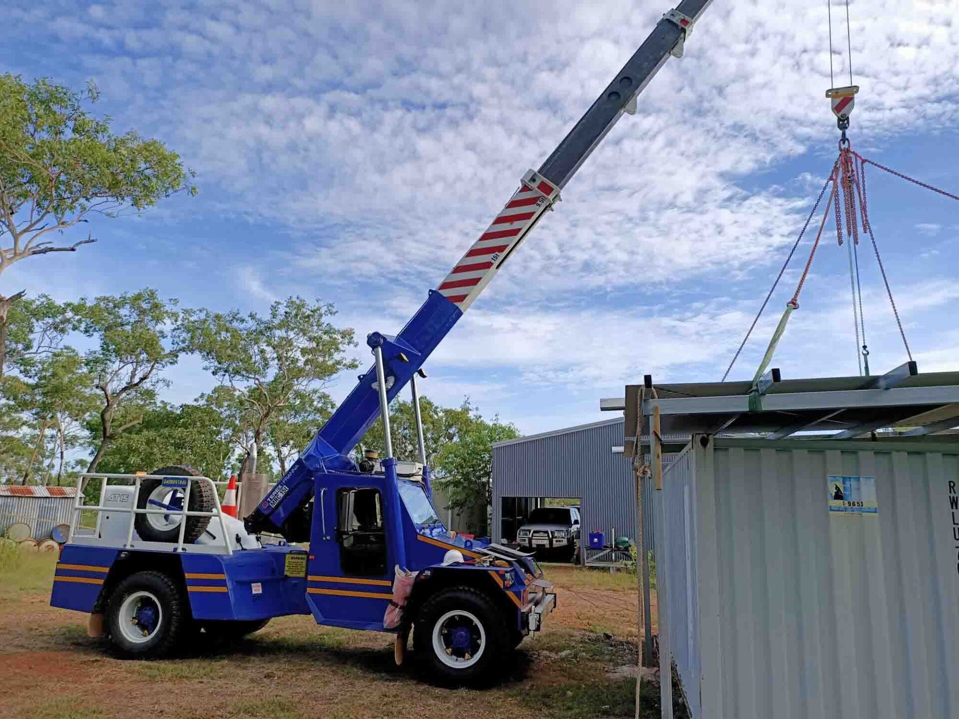 Crane Lifting Roof — Crane Hire in Darwin