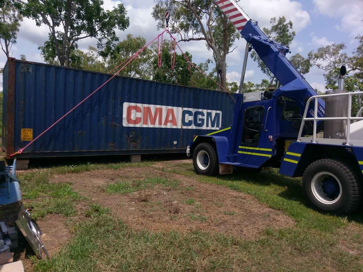 Lifting 40ft Shipping Container — Crane Hire in Darwin