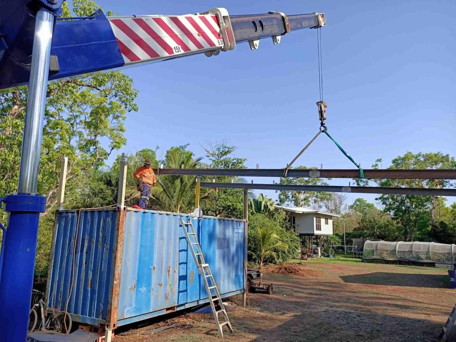 Lifting Steel Beam — Crane Hire in Darwin