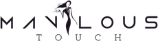 Manilous Touch logo with a stylized woman silhouette and black text on white background
