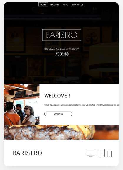 A screenshot of the baristo website on a tablet