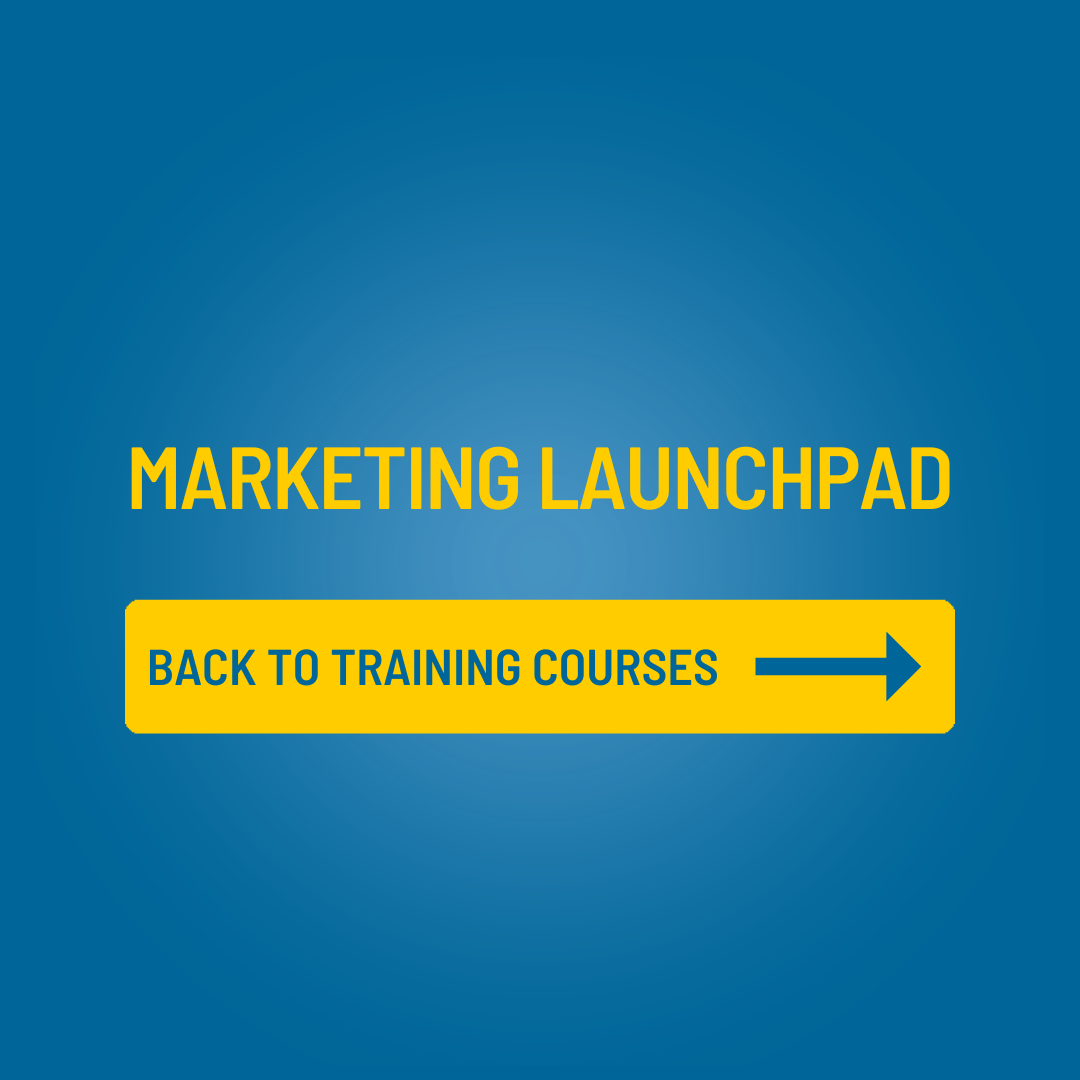 A blue background with a yellow arrow pointing to the right.