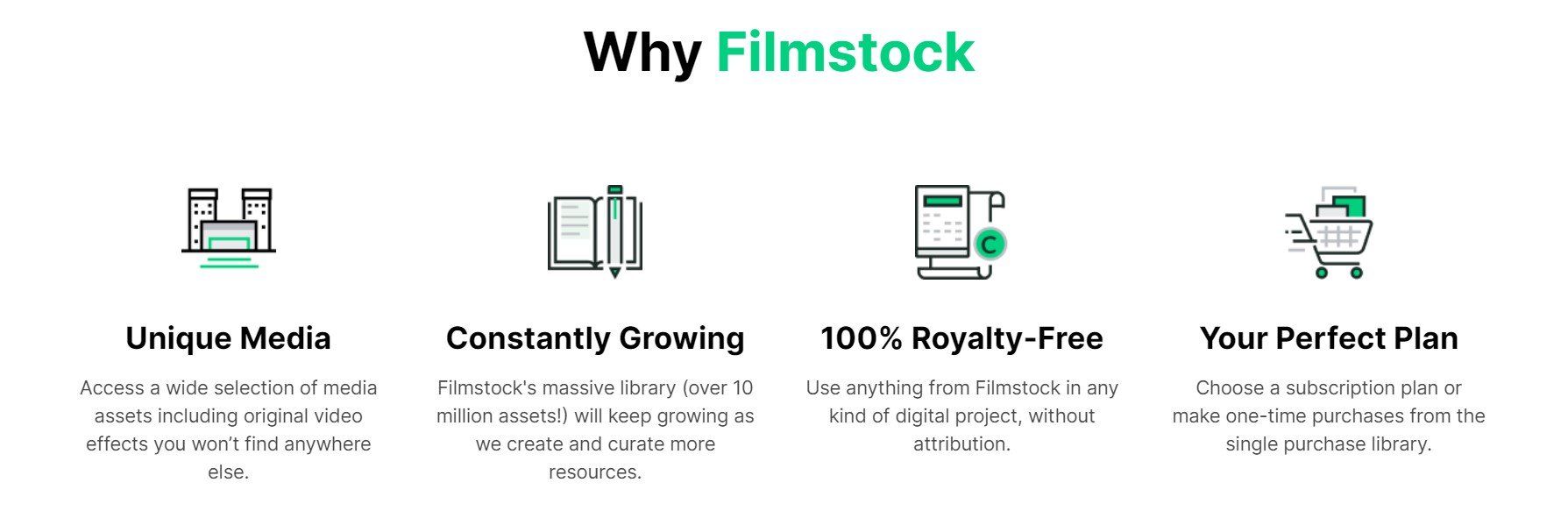 A screenshot of a website that says why filmstock