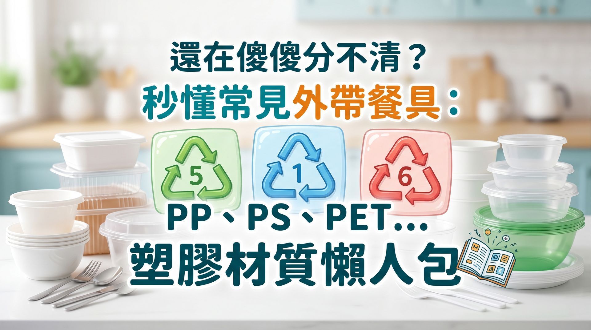 常見外帶餐具塑膠材質解析,說明 PP、PS、PET 差異,幫助餐飲業者選擇合適包裝。