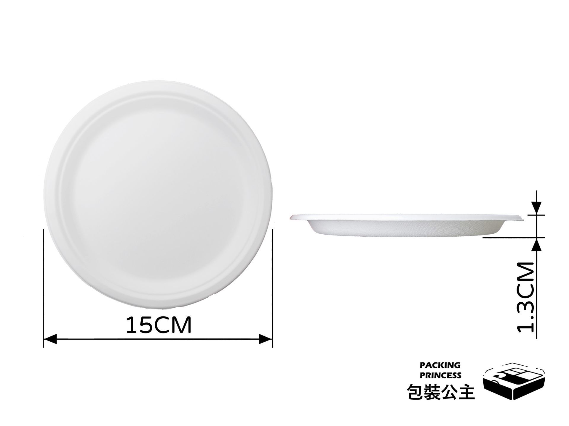 FD-6 | 6-inch round eco-friendly pulp tray, biodegradable tableware (25 pieces/pack)
