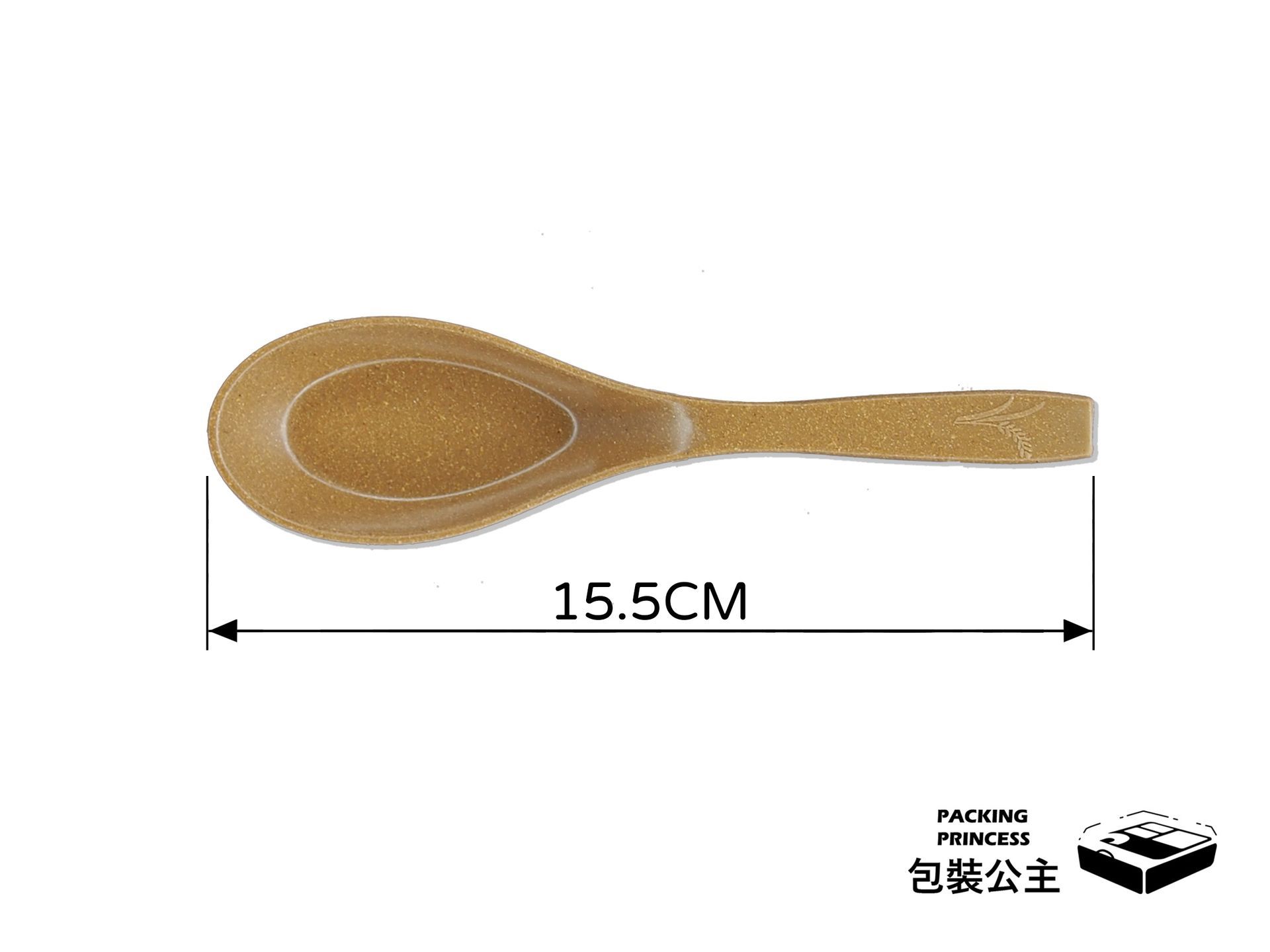RC-H001 | Rice Husk Chinese Spoon, Eco-friendly Tableware, Heat-resistant and Non-toxic Rice Husk Spoon, Made in Taiwan (50 spoons/pack)