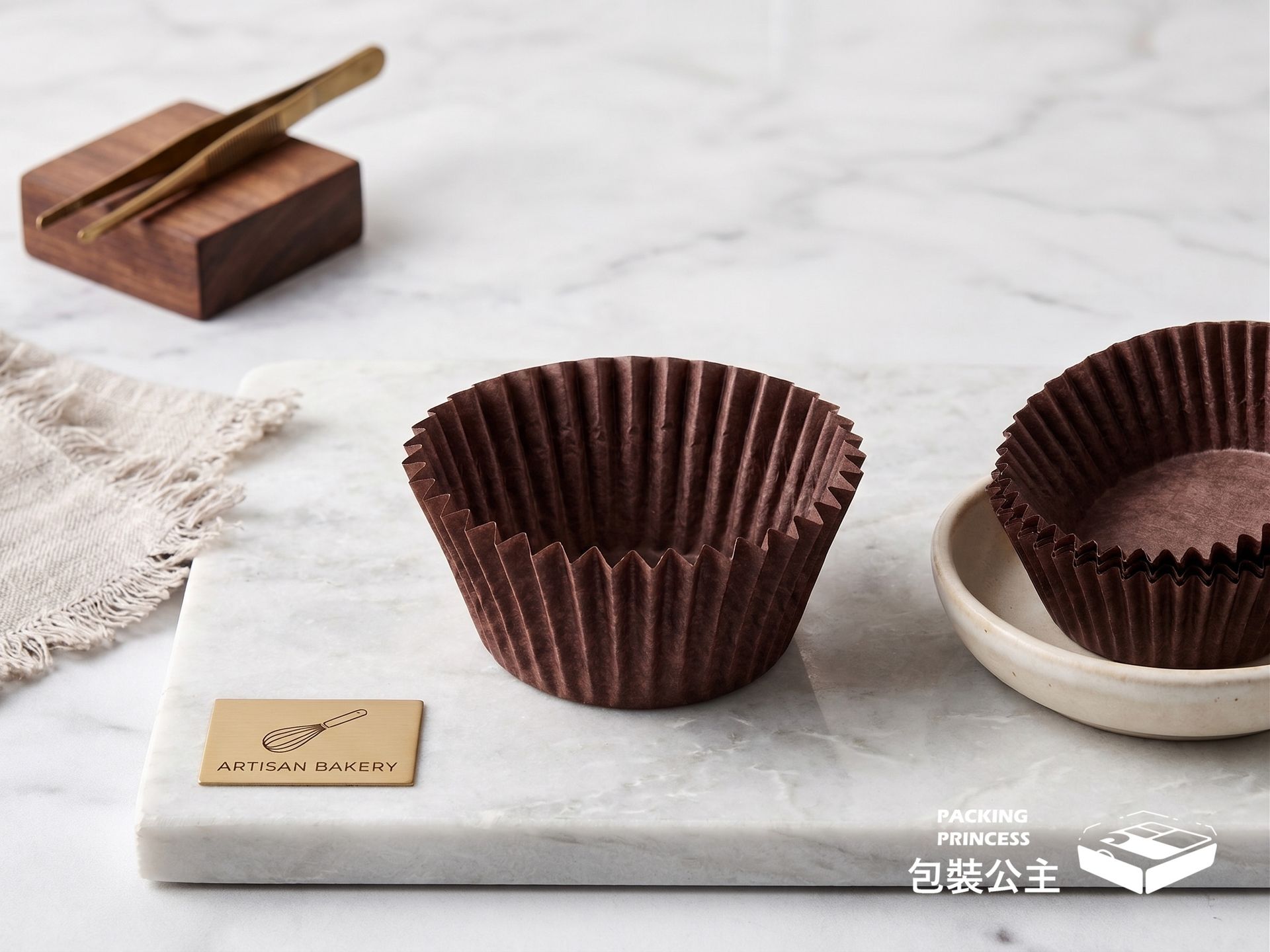 Oil-resistant paper cups | Coffee-colored oil-proof paper cups, imported from Europe and America, professional baking grade (600 cups/can)