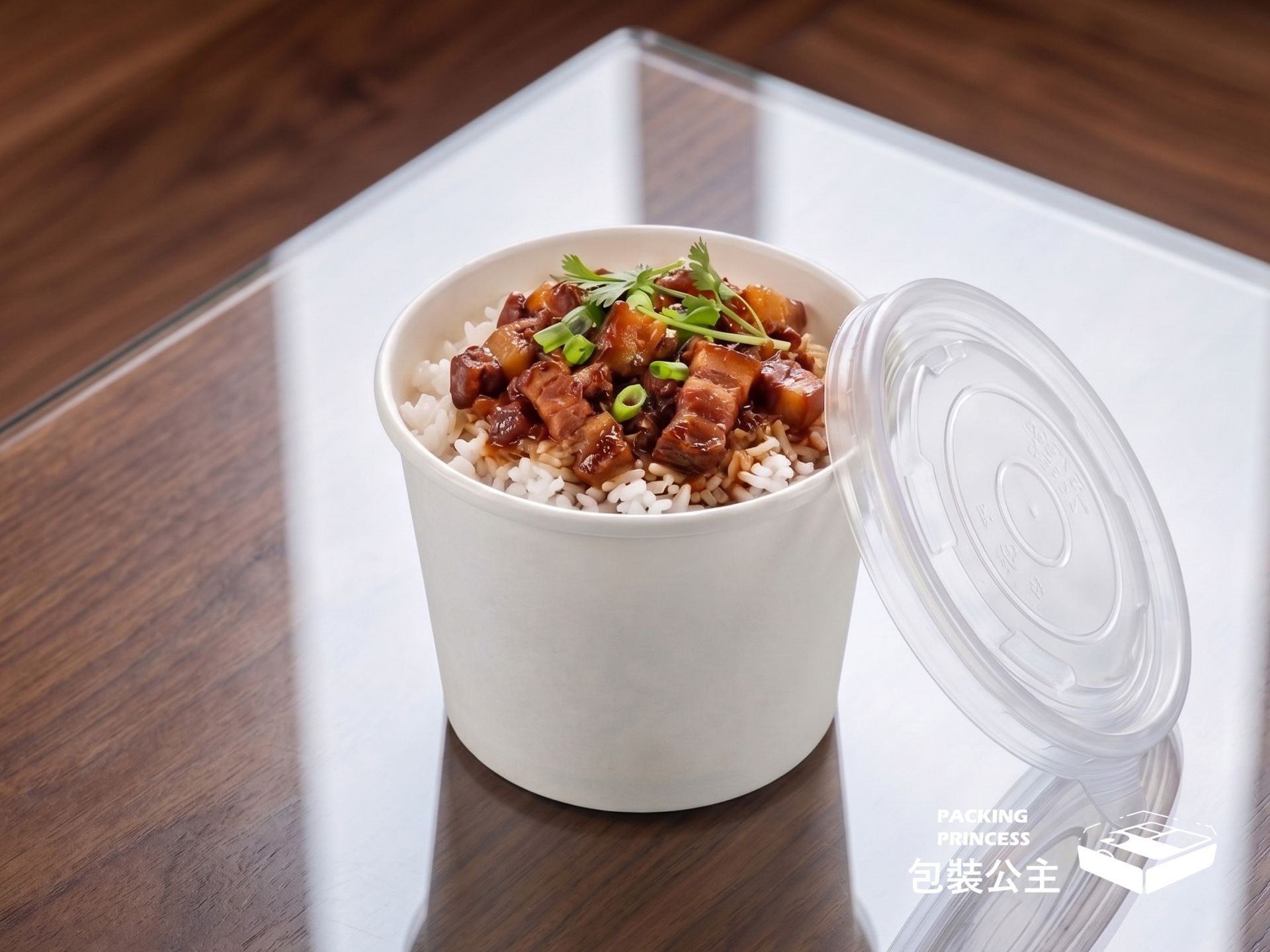 390cc 白色紙湯杯套組：輕量化規格，適合小份量湯品、甜湯或小菜盛裝，純白極簡質感，適合各類餐飲店品牌自貼標籤使用