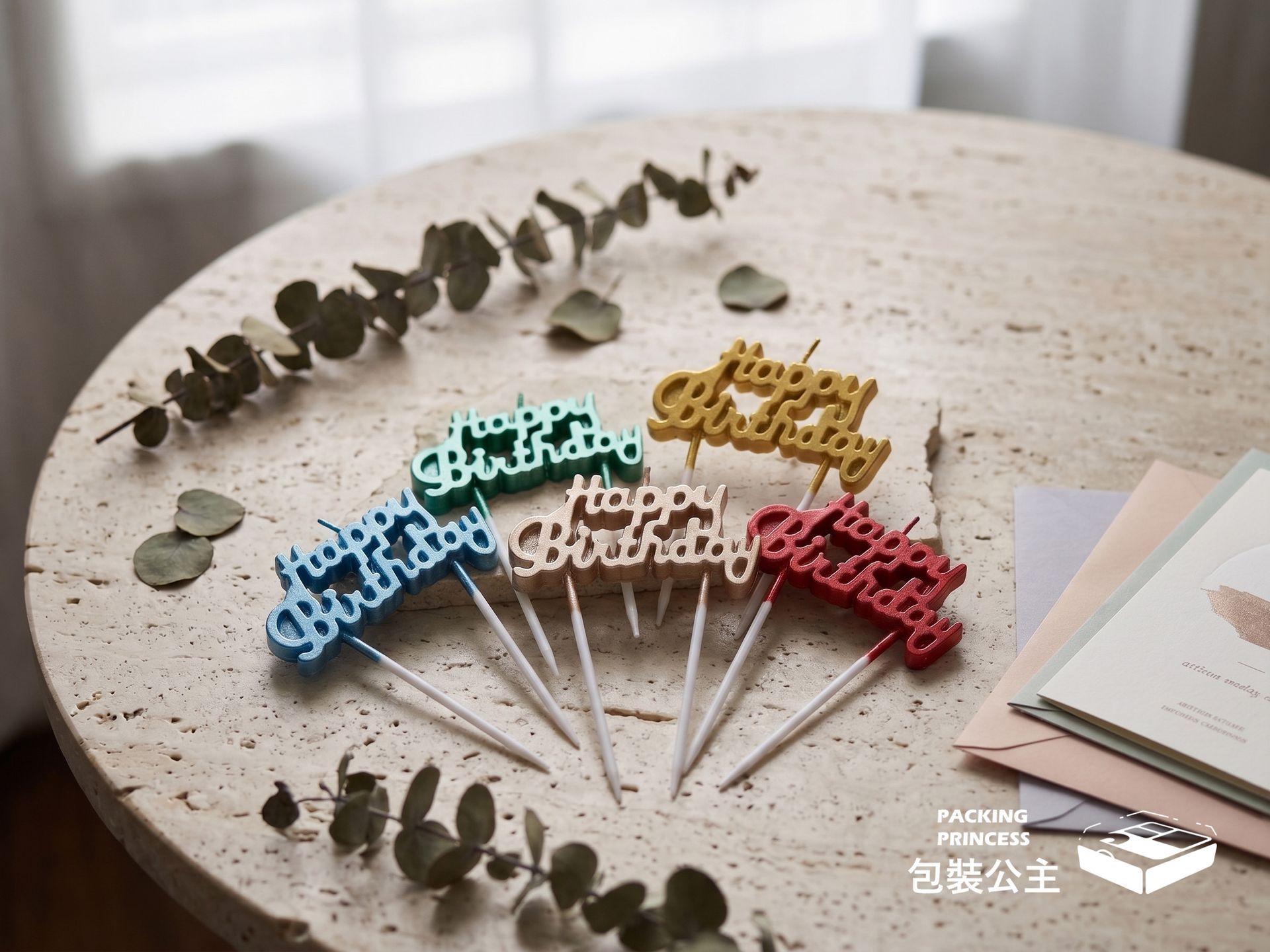 AC-05Z | HAPPY BIRTHDAY Candle, Starlight Candle, Artistic Candle, Premium Boxed Candle, Flame-Resistant Design Party Candle