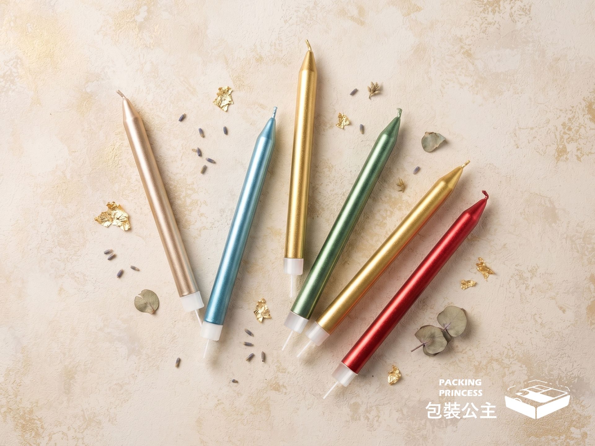 GFE-13 | 星光系列・精品長條蠟燭(多色金屬光・質感獨立卡裝)
