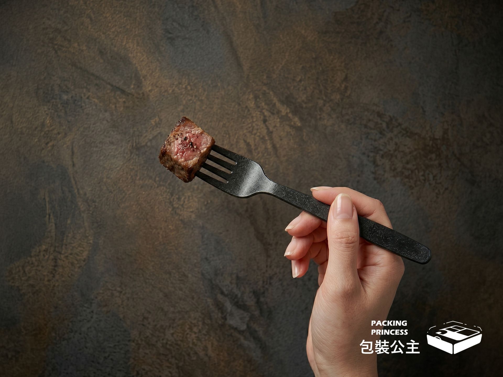 HQ-161 | 黑色磨砂霧面叉 精品外帶塑膠叉 外銷品質 高質感西餐甜點叉 (50支/包)