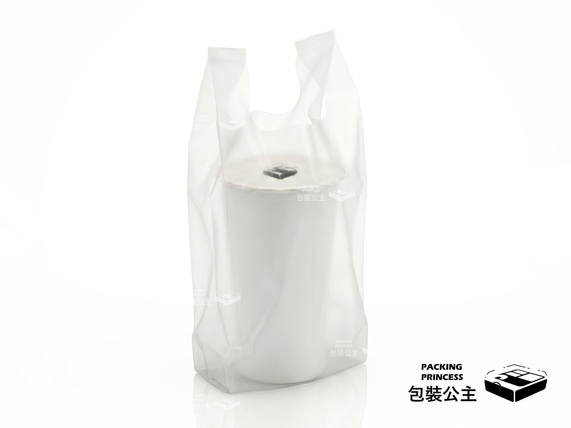 GD系列霧面加厚背心提袋：一入至多入規格齊全，霧面半透明材質具備隱私感，手感滑順且韌性極佳，適合大量外帶飲品與餐飲耗材批發採購