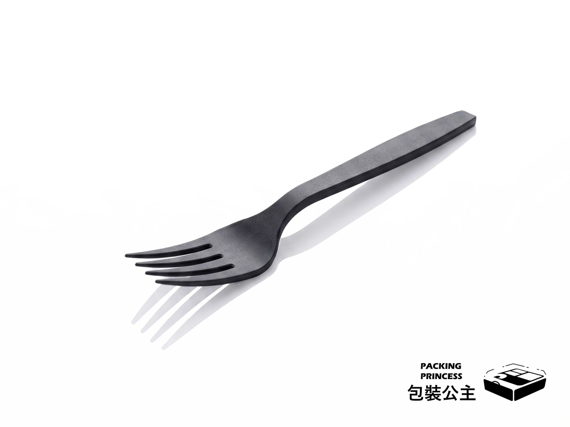 HQ-161 | 黑色磨砂霧面叉 精品外帶塑膠叉 外銷品質 高質感西餐甜點叉 (50支/包)