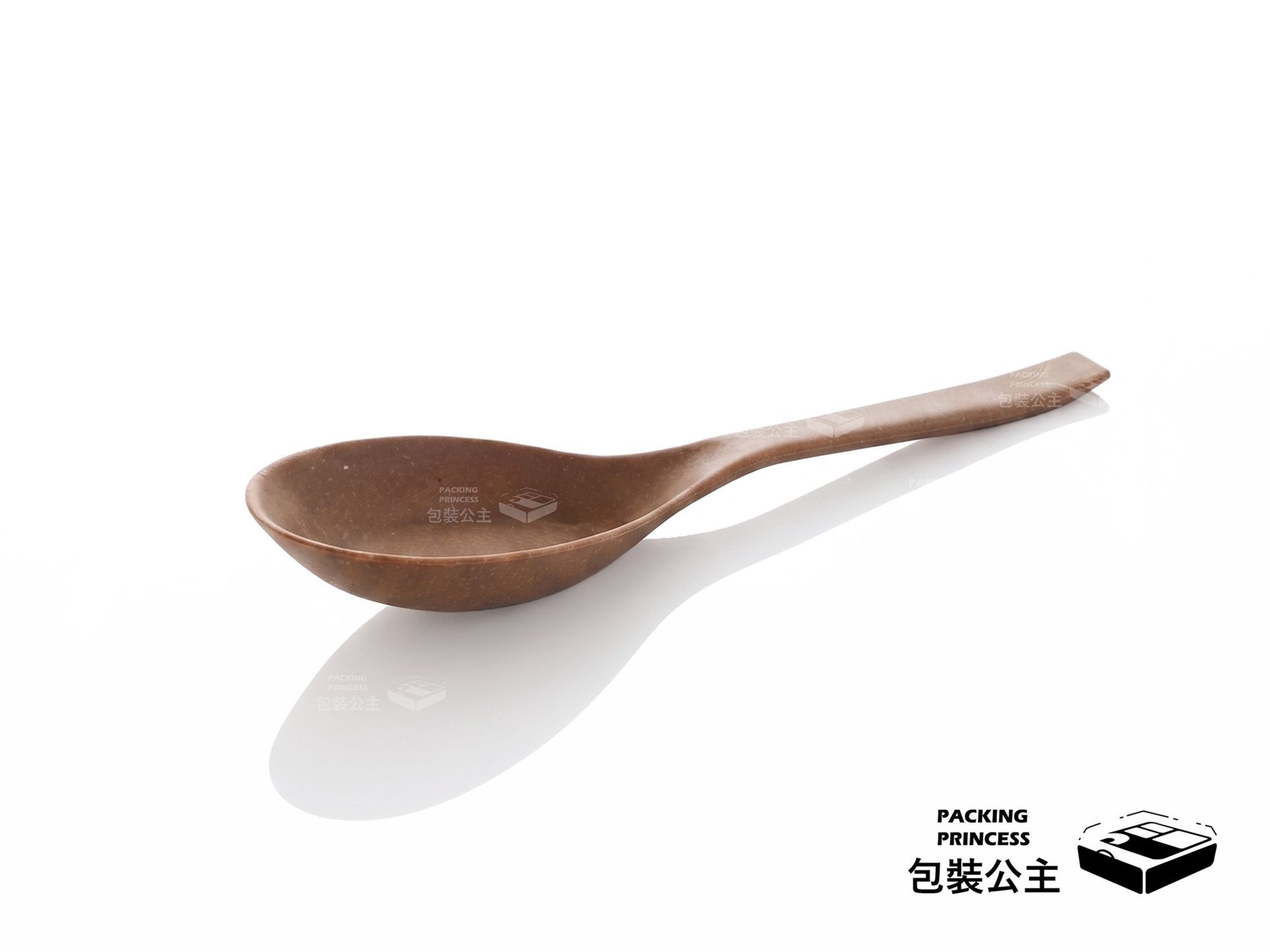 RC-H001 | Rice Husk Chinese Spoon, Eco-friendly Tableware, Heat-resistant and Non-toxic Rice Husk Spoon, Made in Taiwan (50 spoons/pack)