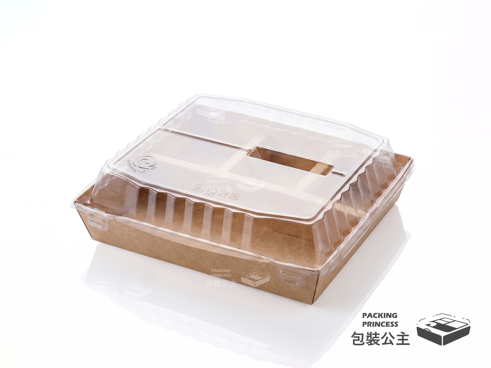 RPR4-01 | Four-compartment self-locking cowhide lunch box with a tall lid that prevents food from getting crushed, stable stacking design, Japanese-style high-quality healthy lunch box (50 pieces)