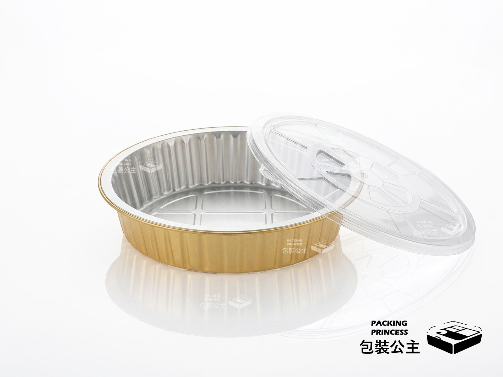 Y250-2500 專業加厚金色鋁箔底盒(不含蓋)：2500cc 大容量，耐高溫可微波烤箱，適合烘焙加工、烤肉拼盤與食材盛裝