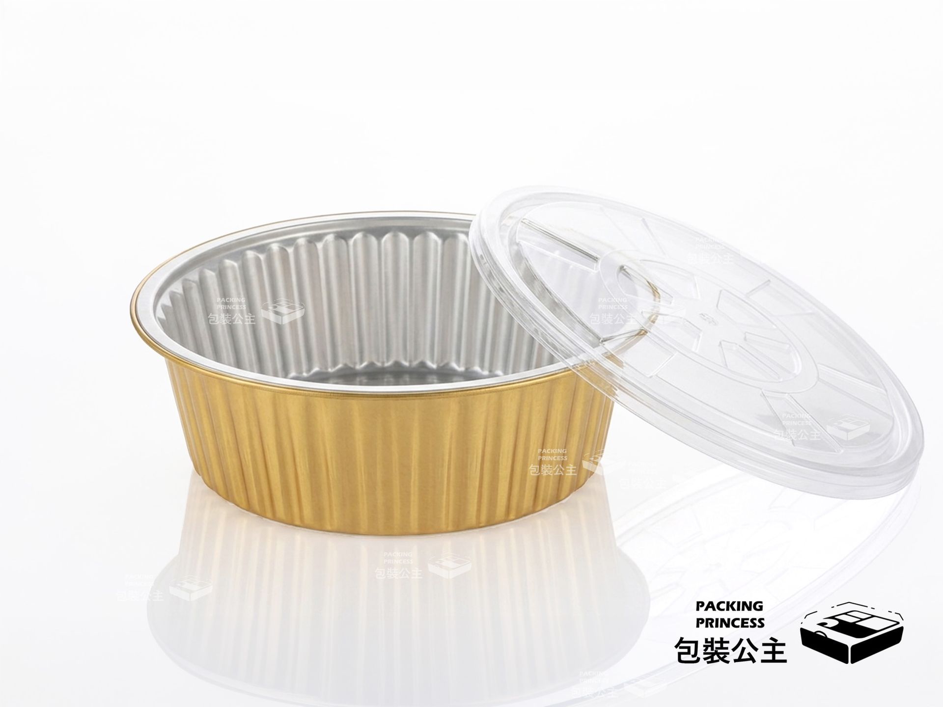 Y250-3000 金色加厚鋁箔盒：3000cc 特大容量圓盤，金色質感設計，專業烘焙與外帶海鮮拼盤首選
Y250-3000 金色加厚鋁箔盒(單賣底盒/蓋)：適合餐廳大宗採購，耐熱耐壓不易變形