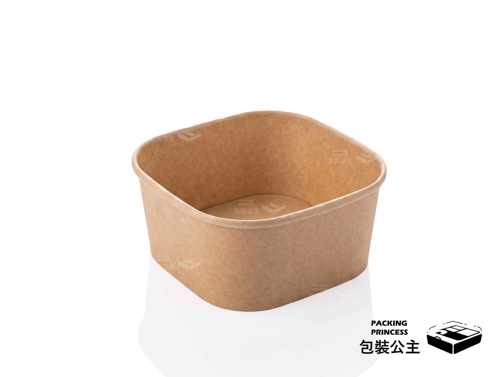 KS-1324 | 750cc square leather bowl with transparent lid, perfect for fried food, a trendy lunchbox (50 sets)
