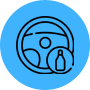 steering wheel and alcohol icon