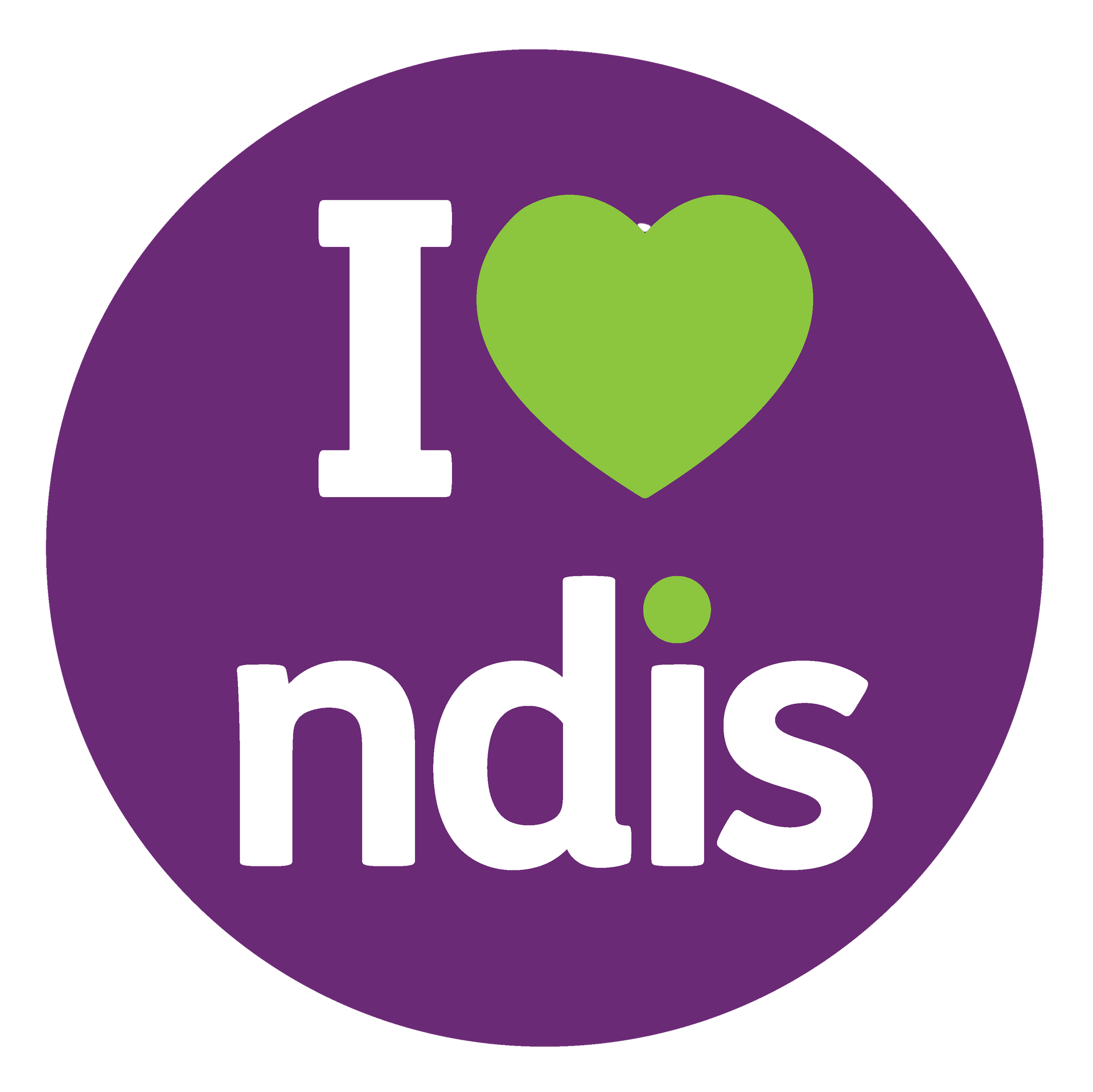 A logo that says i love ndis registered ndis provider
