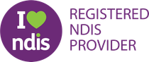 A logo that says i love ndis registered ndis provider