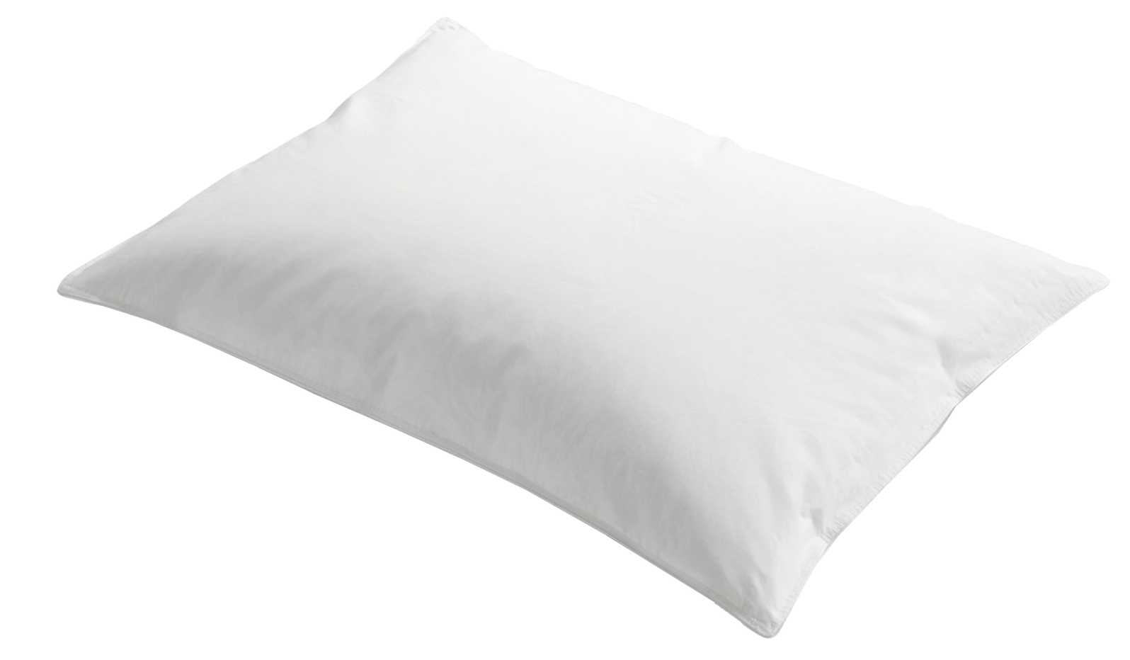 Un cuscino bianco è seduto su una superficie bianca.