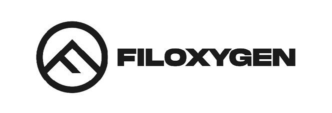 Un logo in bianco e nero per filossigeno su sfondo bianco.