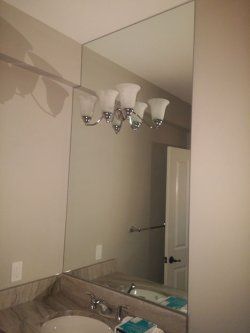 Notched Vanity Mirror - custom art glass in Baltimore, MD